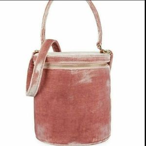 Staud vitti velvet bucket bag in pink